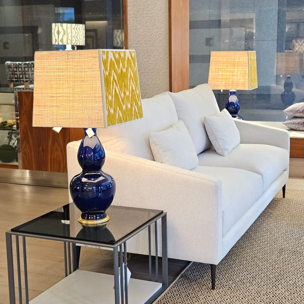 Lámpara cerámica en azul cobalto - Imagen 3