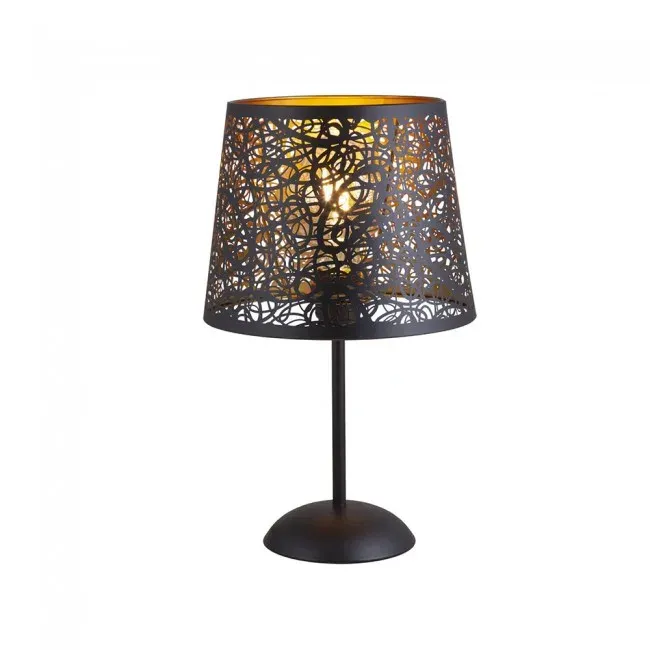 Lámpara de Sobremesa GRASSE de Metal en Negro y Oro Mate – Elegancia y Estilo