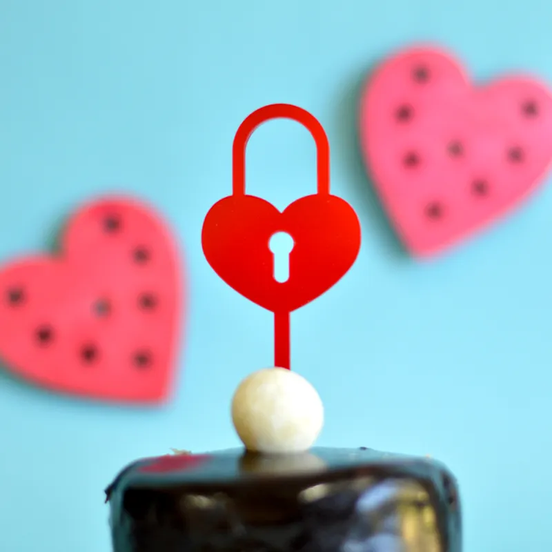 Minitopper corazón candado San Valentín