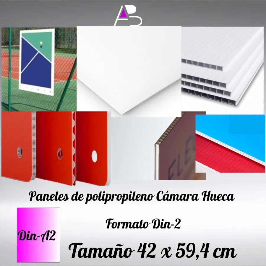 Panel pp de 450 g/m² con plancha cámara hueca estructura ondulada formato Din-A2, 42 x 59,40 cm - Imagen 2