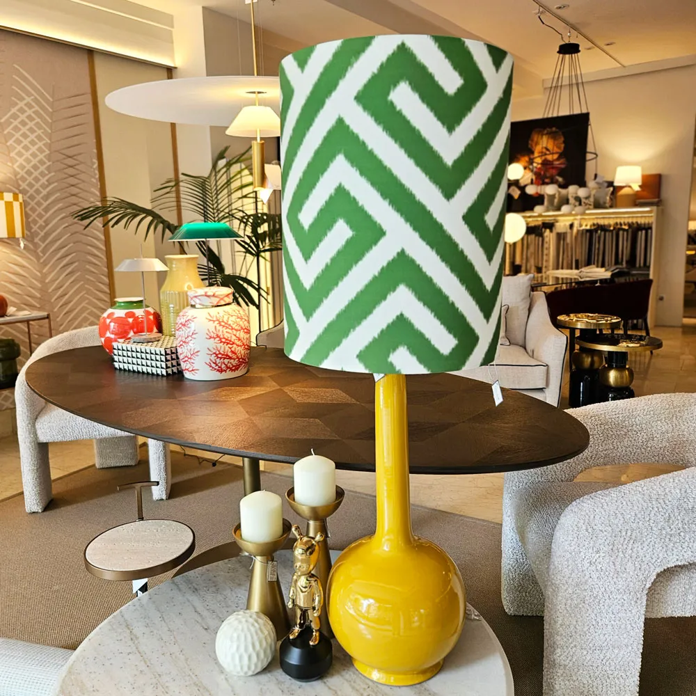 Lámpara cerámica alta en mostaza - Imagen 3