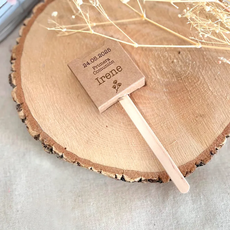 Piruleta semillas personalizada detalle invitados - Imagen 2