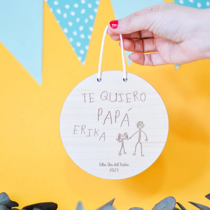 Placa personalizada madera de arce Día del padre
