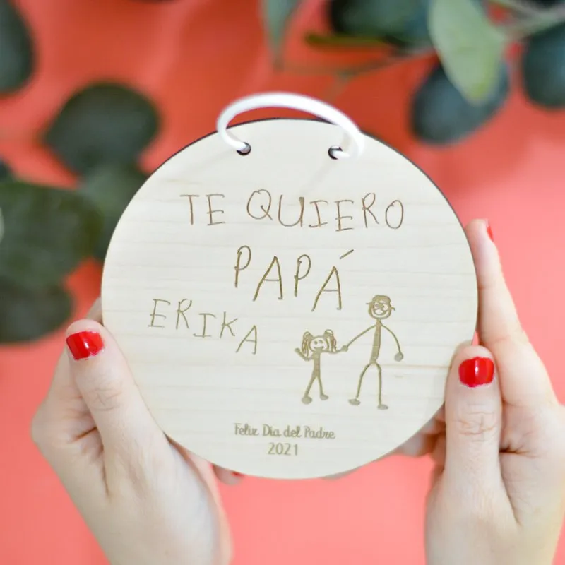 Placa personalizada madera de arce Día del padre - Imagen 2