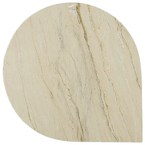 Mesita auxiliar con tapa irregular de mármol blanco - Imagen 2