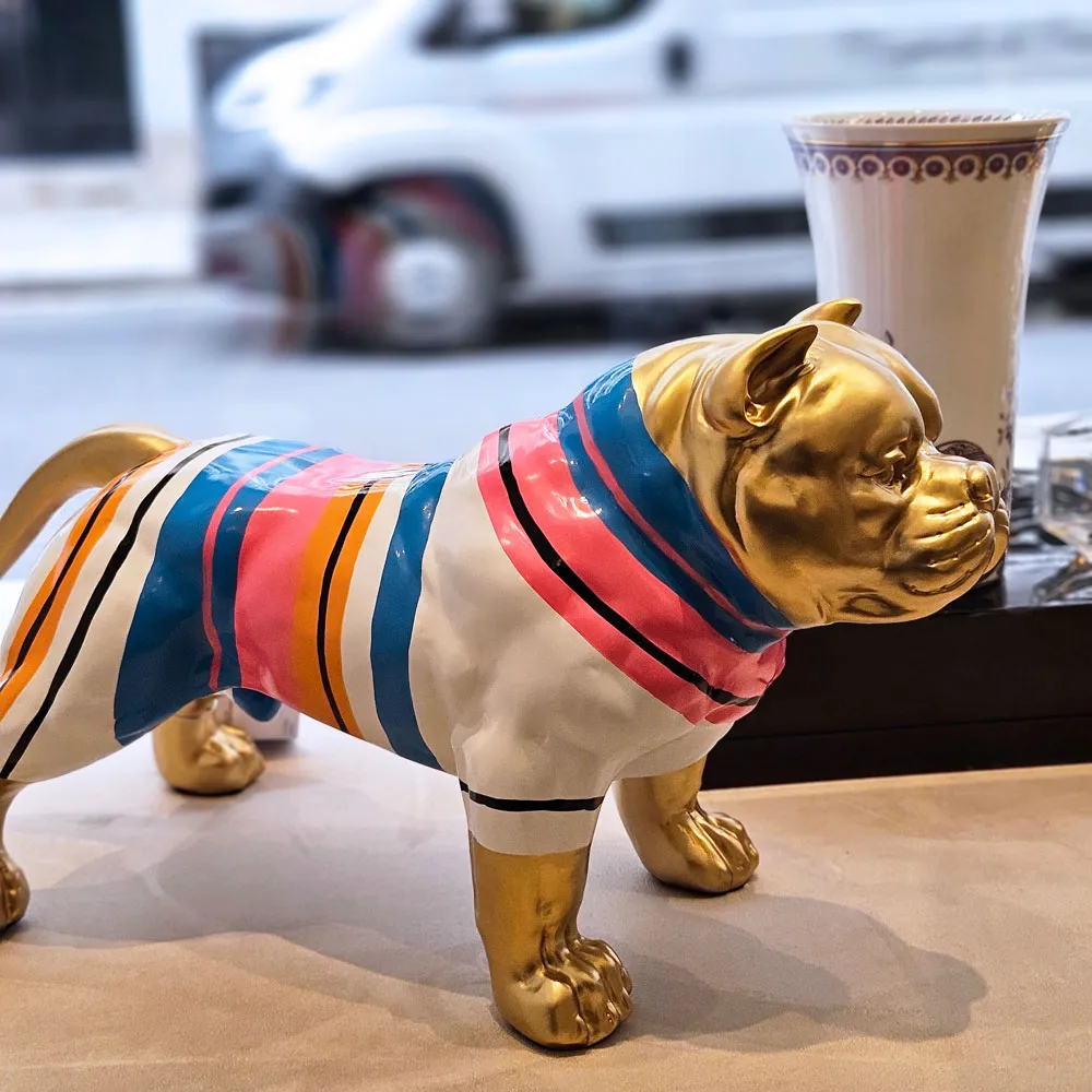 Taison pitbull de oro y rayas - Imagen 2