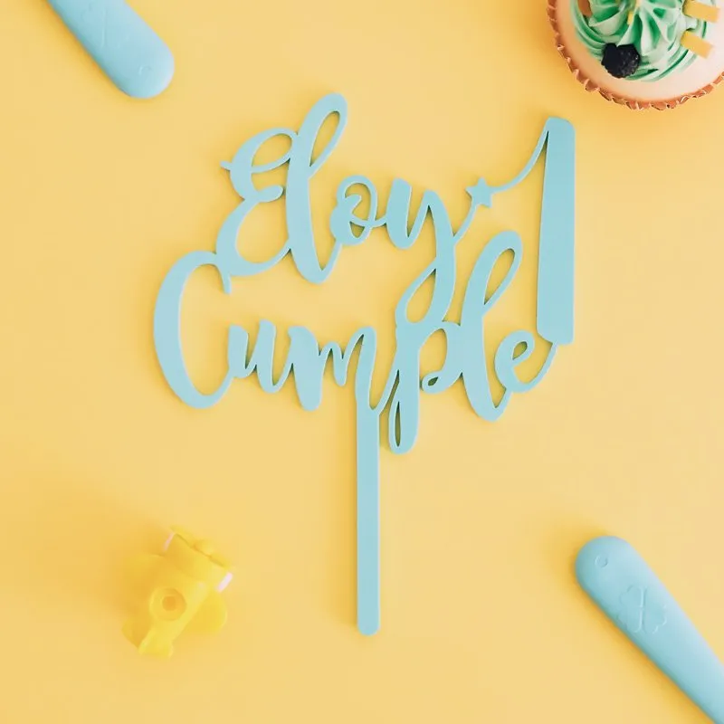 Topper personalizado 2 líneas – Cumpleaños