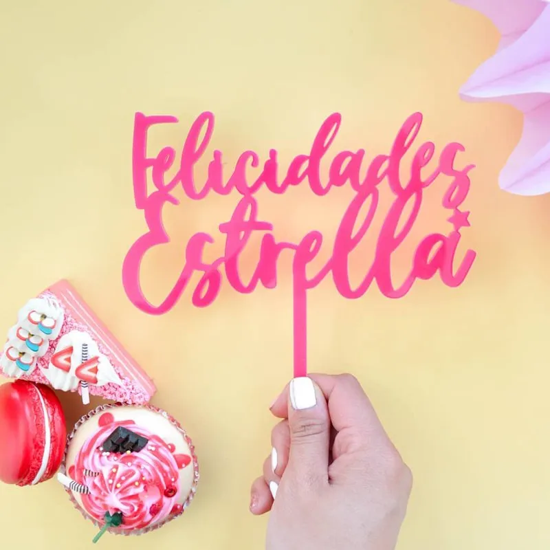 Topper personalizado 2 líneas – Cumpleaños - Imagen 2