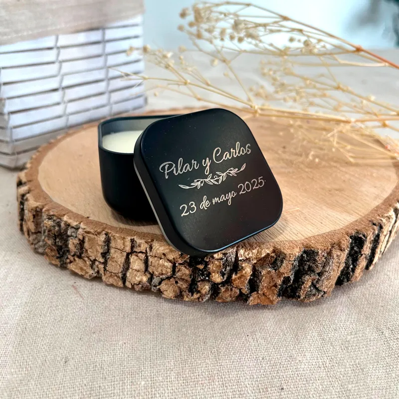 Vela metal personalizada detalle invitados