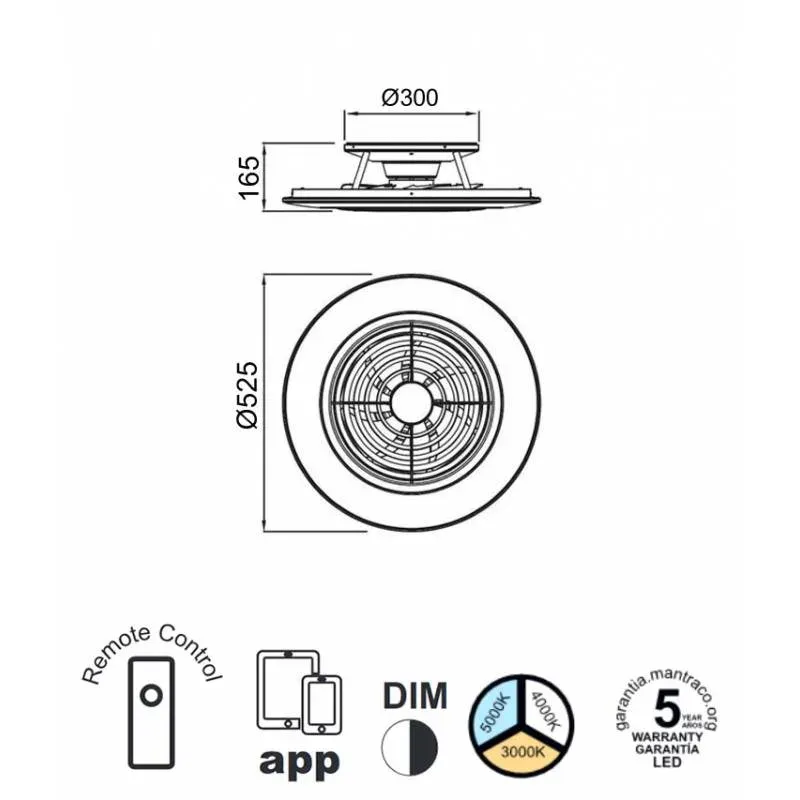Ventilador de Techo Alisio, Alisio XL y Alisio Mini – Luz LED Regulable, Motor DC Silencioso y Diseño Compacto - Imagen 8