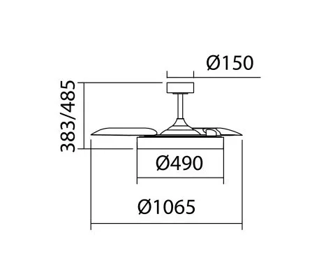 Ventilador de Techo DC Retráctil Lisboa Blanco con LED Regulable – Modelos Estándar y Mini - Imagen 7