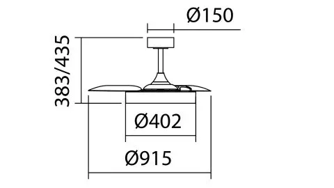 Ventilador de Techo DC Retráctil Lisboa Blanco con LED Regulable – Modelos Estándar y Mini - Imagen 5